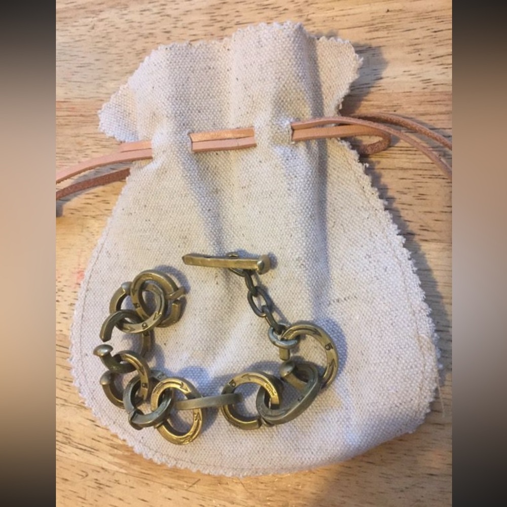 Giles & Brother Railroad Brass Link Bracelet - Like New 8.5” Retails $399